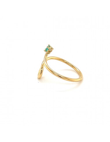 ANILLO CON ZN VERDE ORO 9K