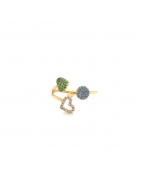 ANILLO COLORATO ORO 9K