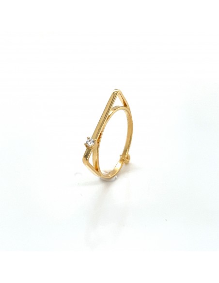 ANILLO CUADRADO CON ZN ORO 9K