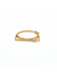 ANILLO CUADRADO CON ZN ORO 9K 2