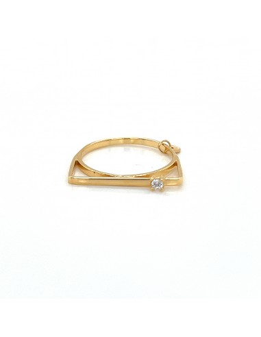 ANILLO CUADRADO CON ZN ORO 9K
