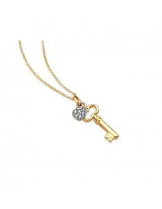Gargantilla para mujer llave Corazón Oro 9kt