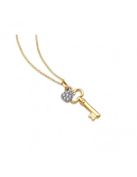 Gargantilla para mujer llave Corazón Oro 9kt