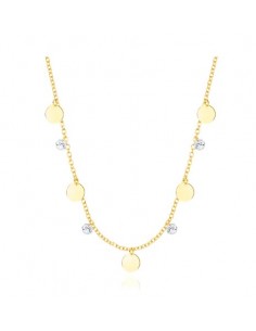 Gargantilla para mujer colgantes circulares oro