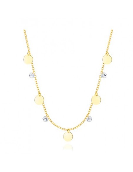 Gargantilla para mujer colgantes circulares oro