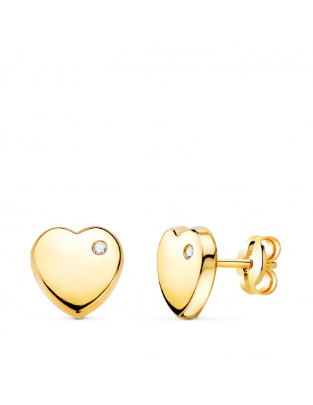 PENDIENTES bebé ORO CORAZÓN CIRCONITAS  