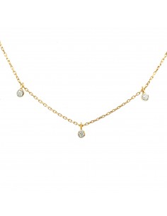 ct-0.04 GARGANTILLA 5 PUNTOS DIAMANTES ORO DE 18K 2