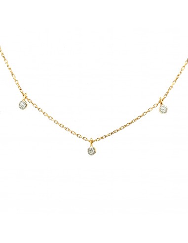 ct-0.04 GARGANTILLA 5 PUNTOS DIAMANTES ORO DE 18K