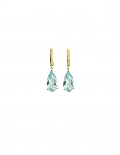 Pendientes topazio azul oro 18k