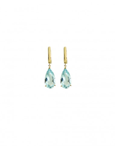 Pendientes topazio azul oro 18k