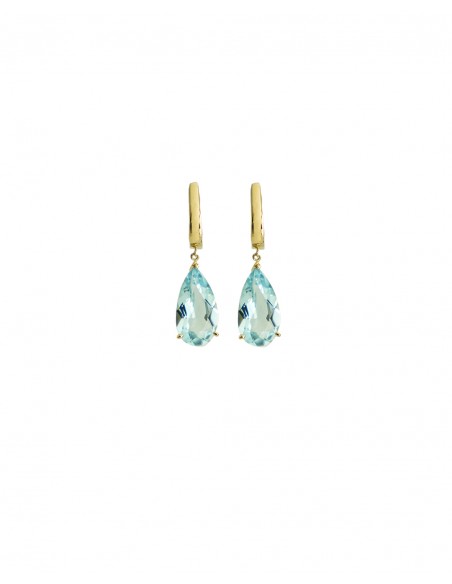 Pendientes topazio azul oro 18k