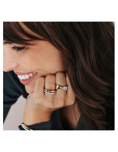 Anillo Horizonte de Plata Bicolor