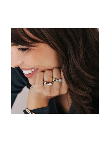 Anillo Horizonte de Plata Bicolor