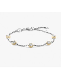 Pulsera de plata con cinco circonitas blancas 