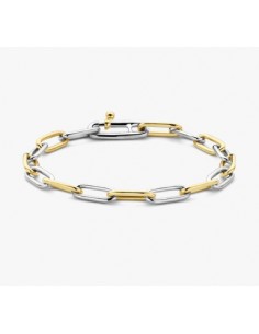 Pulsera de plata eslabones bicolor