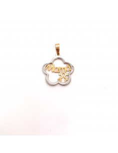 COLGANTE MAMA NIÑA BICOLOR ORO DE 18K