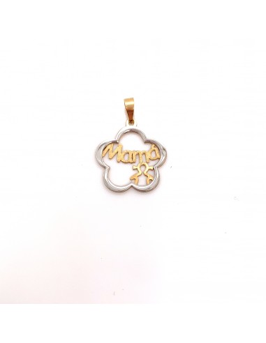 COLGANTE MAMA NIÑA BICOLOR ORO DE 18K