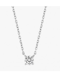 Gargantilla solitario de plata con circonita