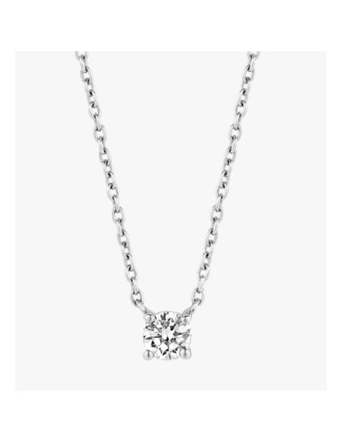 Gargantilla solitario de plata con circonita