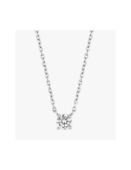 Gargantilla solitario de plata con circonita