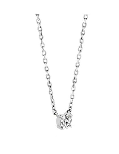 Gargantilla solitario de plata con circonita