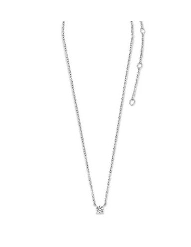 Gargantilla solitario de plata con circonita