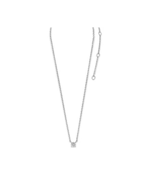 Gargantilla solitario de plata con circonita