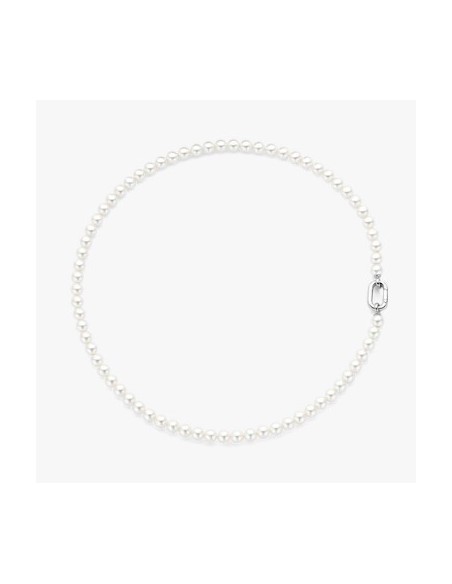 Gargantilla de perlas clásica de plata