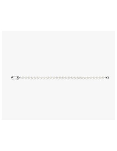 Pulsera de perlas blancas con cierre de plata