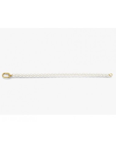 Pulsera de perlas blancas con cierre de plata chap