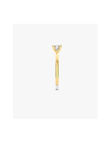 Anillo media alianza circonitas plata chapada