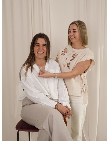 Gargantilla con mariposa troquelada plata 1ª ley