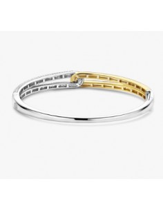 Pulsera de plata bicolor con circonitas 2