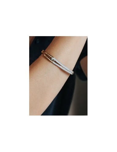 Pulsera de plata bicolor con circonitas