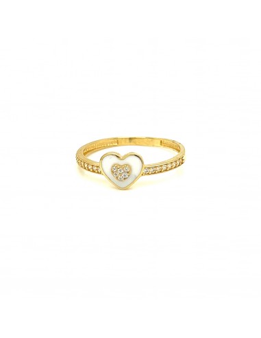 ANILLO CORAZÓN BLANCO ORO DE 18K