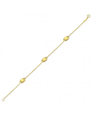 PULSERA 3 CALABROTES O.AMARILLO DE 18K