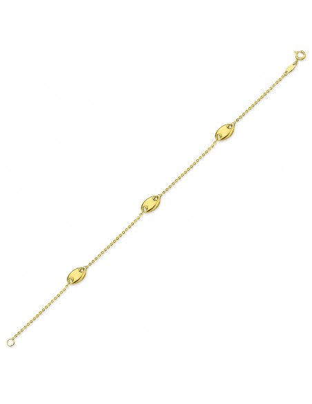 PULSERA 3 CALABROTES O.AMARILLO DE 18K