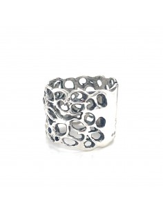 ANILLO ANCHO CIRCONITAS COLORES PLATA 1ª LEY 2