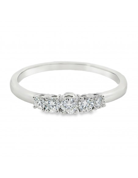 Anillo de 18k 5 brillantes de laboratorio