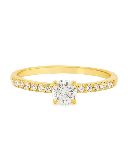 Anillo de 18k 13 brillantes de laboratorio oro 