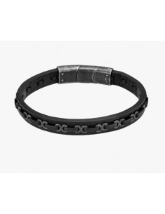 PULSERA LOTUS STYLE MEN IN BLACK LS2544-2/1 ACERO