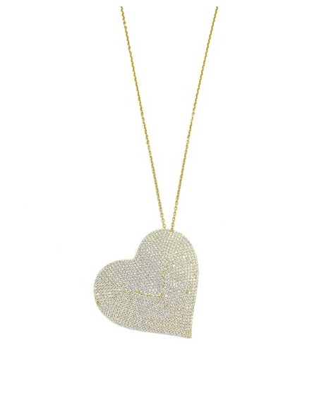 Gargantilla colgante en forma de corazón plata ch