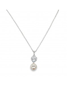 Gargantilla de plata con corazón y perla plata