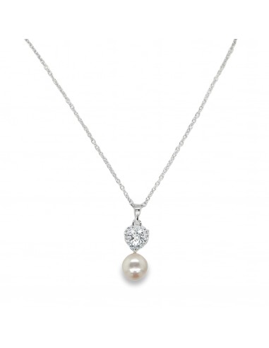 Gargantilla de plata con corazón y perla plata
