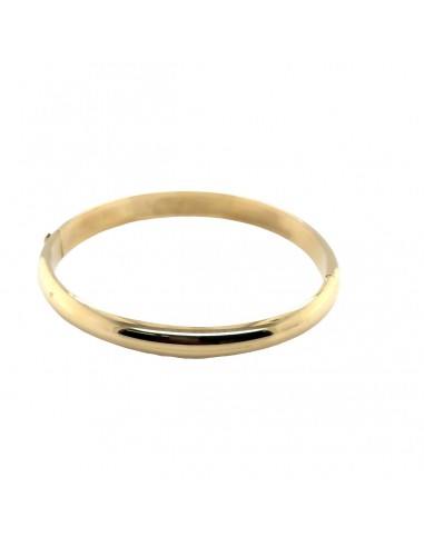 Pulsera rígida plana de plata chapada en oro Grues