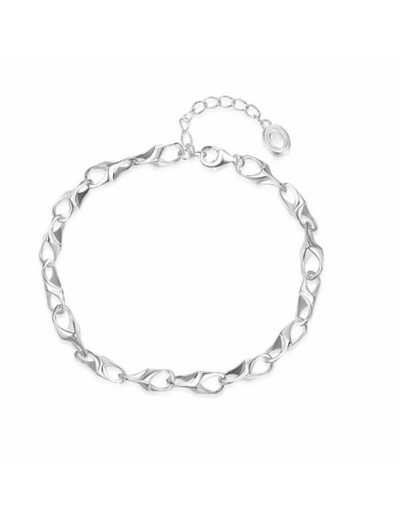 Pulsera de plata con eslabones entrelazados modernos
