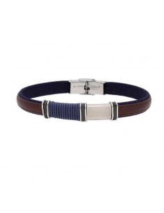 PULSERA marrón y azul acero