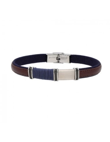 PULSERA marrón y azul acero