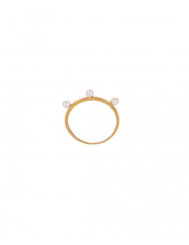 Anillo de mujer tres perlas oro de 18k