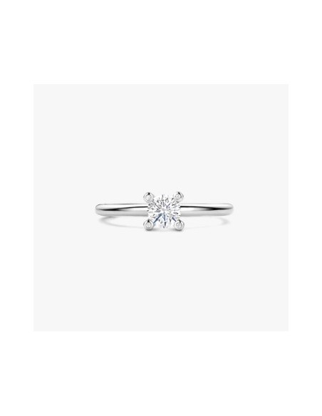 Anillo solitario circonitas plata